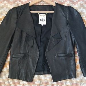 Tibi crop leather jackets